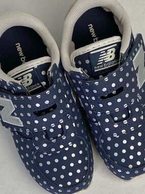 New Balance Navy and White Polka Dot Kids Sneakers